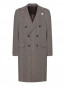 Двубортное пальто из шерсти с брошью LARDINI  –  Общий вид