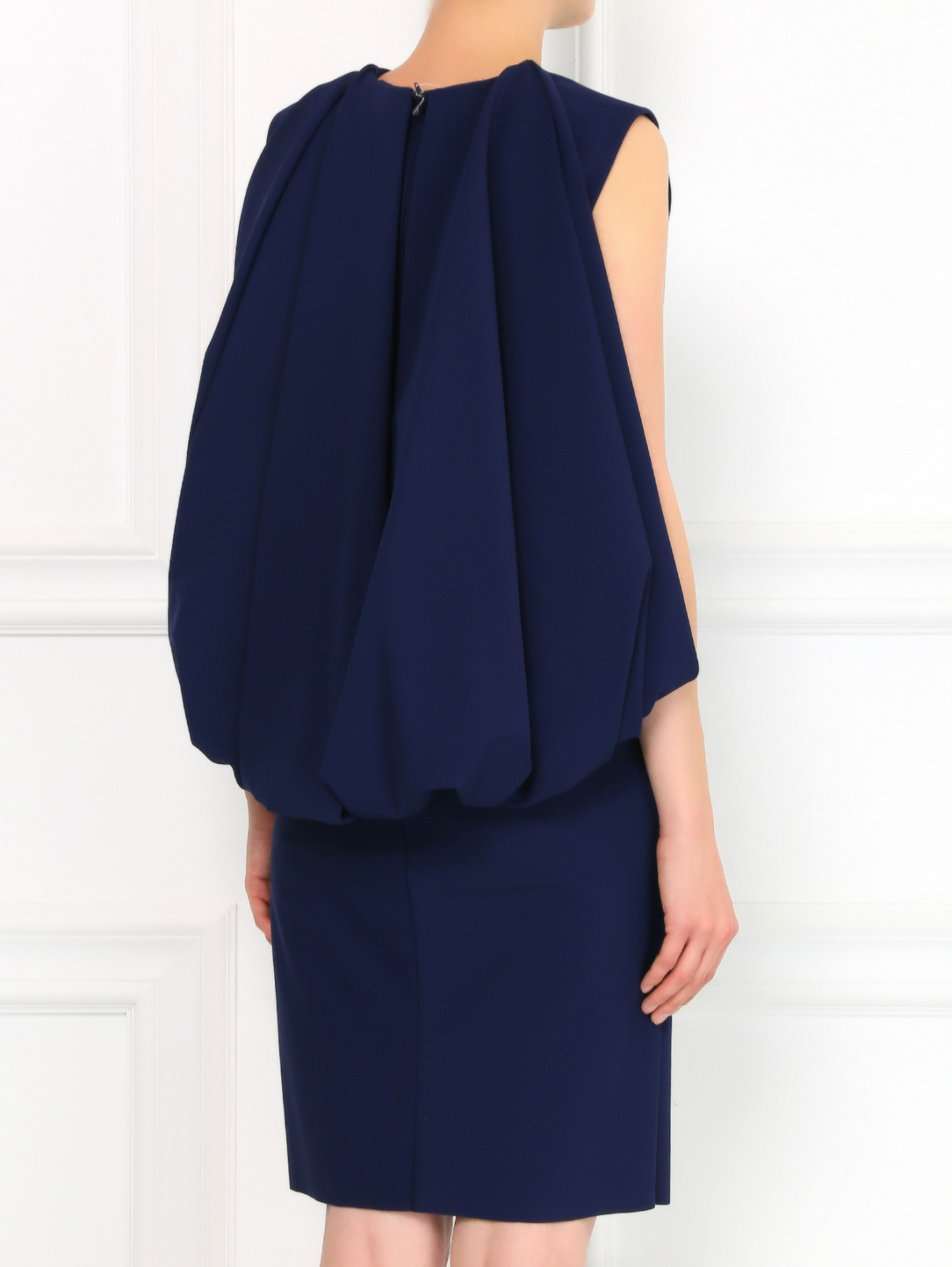 Платье-мини свободного кроя с драпировкой Greta Constantine  –  Модель Верх-Низ1  – Цвет:  Синий