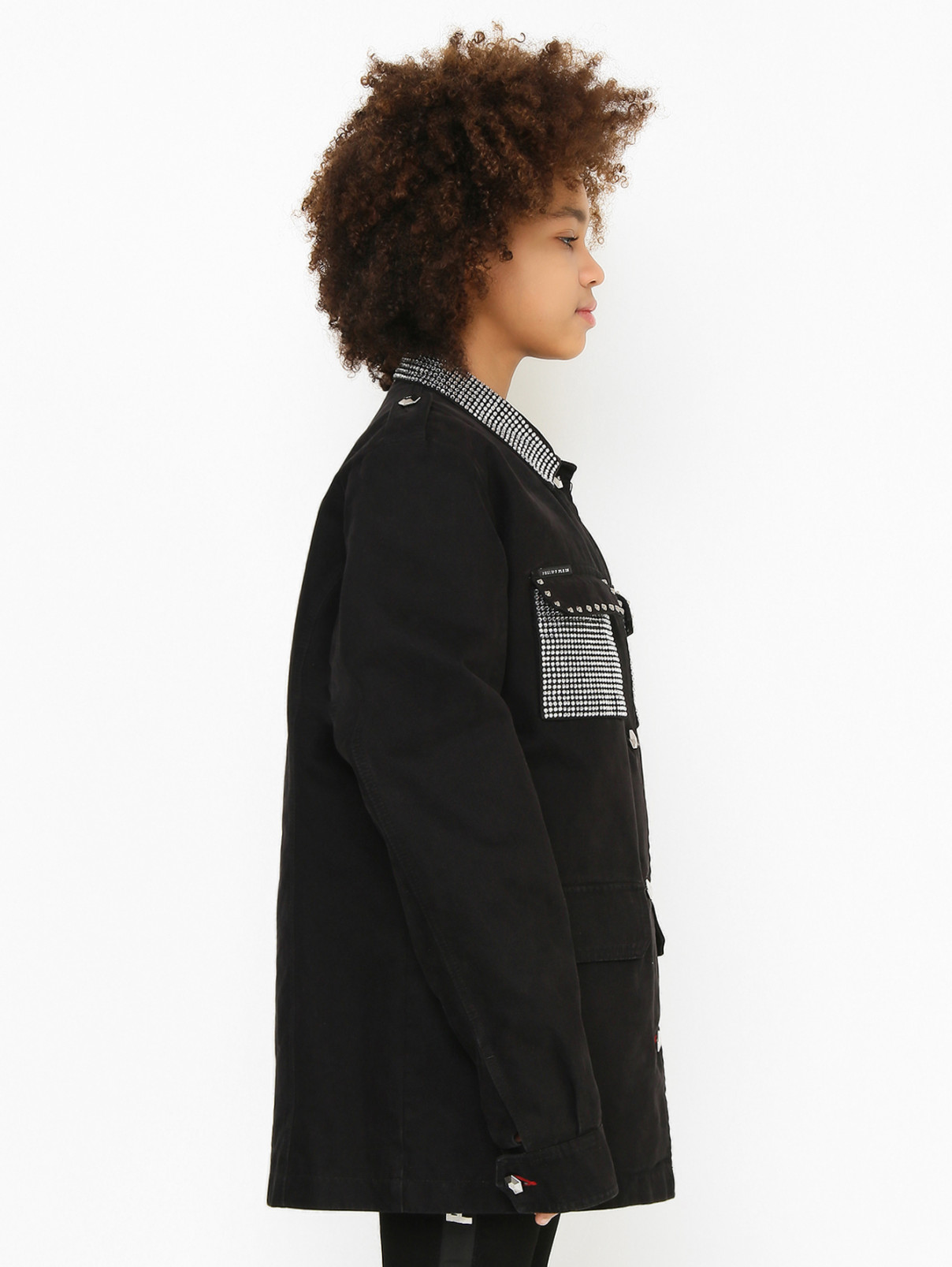 Утепленная куртка со стразами Philipp Plein  –  МодельВерхНиз2  – Цвет:  Черный