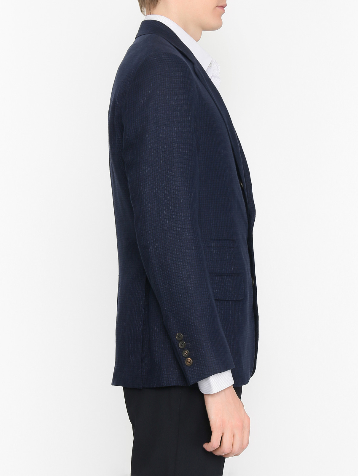 Тонкий пиджак из льна, шерсти и шелка Brunello Cucinelli  –  МодельВерхНиз2