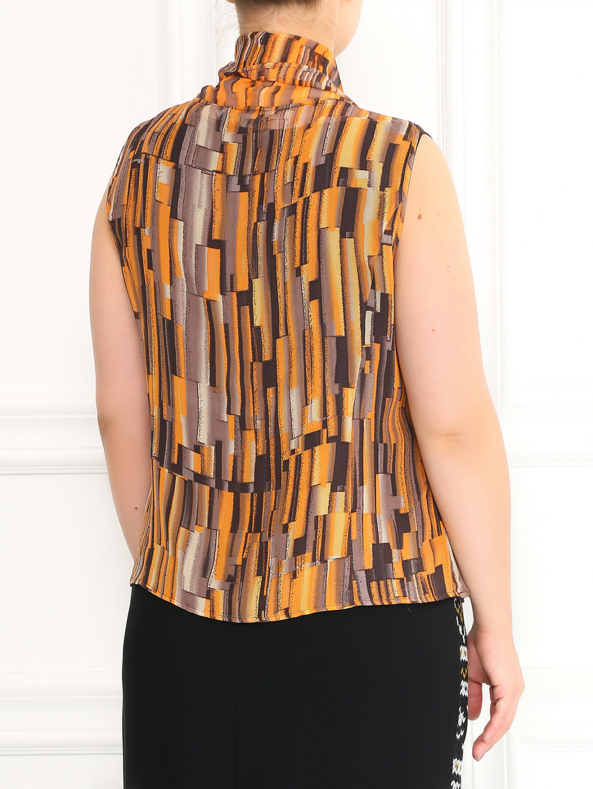 Блуза из шелка с узором Marina Rinaldi  –  Модель Верх-Низ1  – Цвет:  Оранжевый