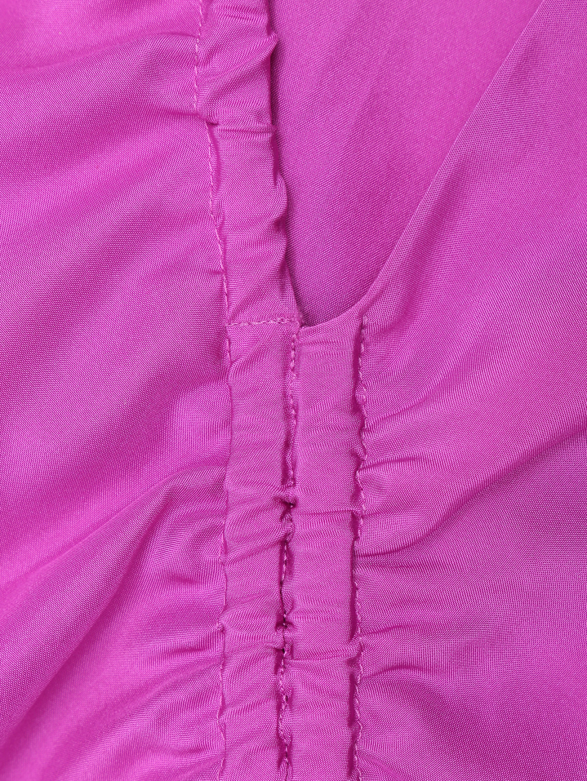 Платье из шелка со сборкой Rohe  –  Деталь  – Цвет:  Фиолетовый