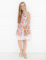 Платье хлопковое с цветочным узором Simonetta  –  МодельОбщийВид