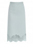 Юбка-карандаш из шерсти и шелка с кружевной отделкой Ermanno Scervino  –  Общий вид