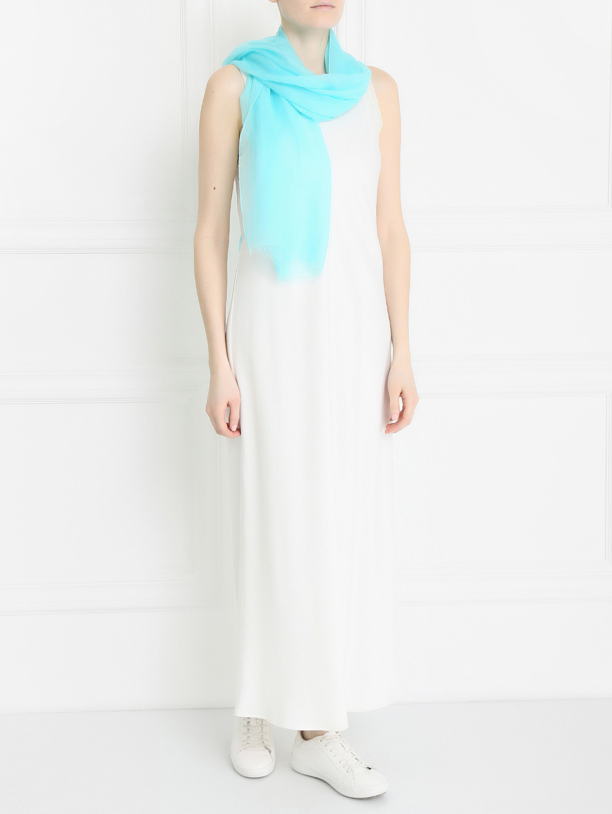 Платье прямого кроя без рукавов DKNY  –  Модель Общий вид  – Цвет:  Белый