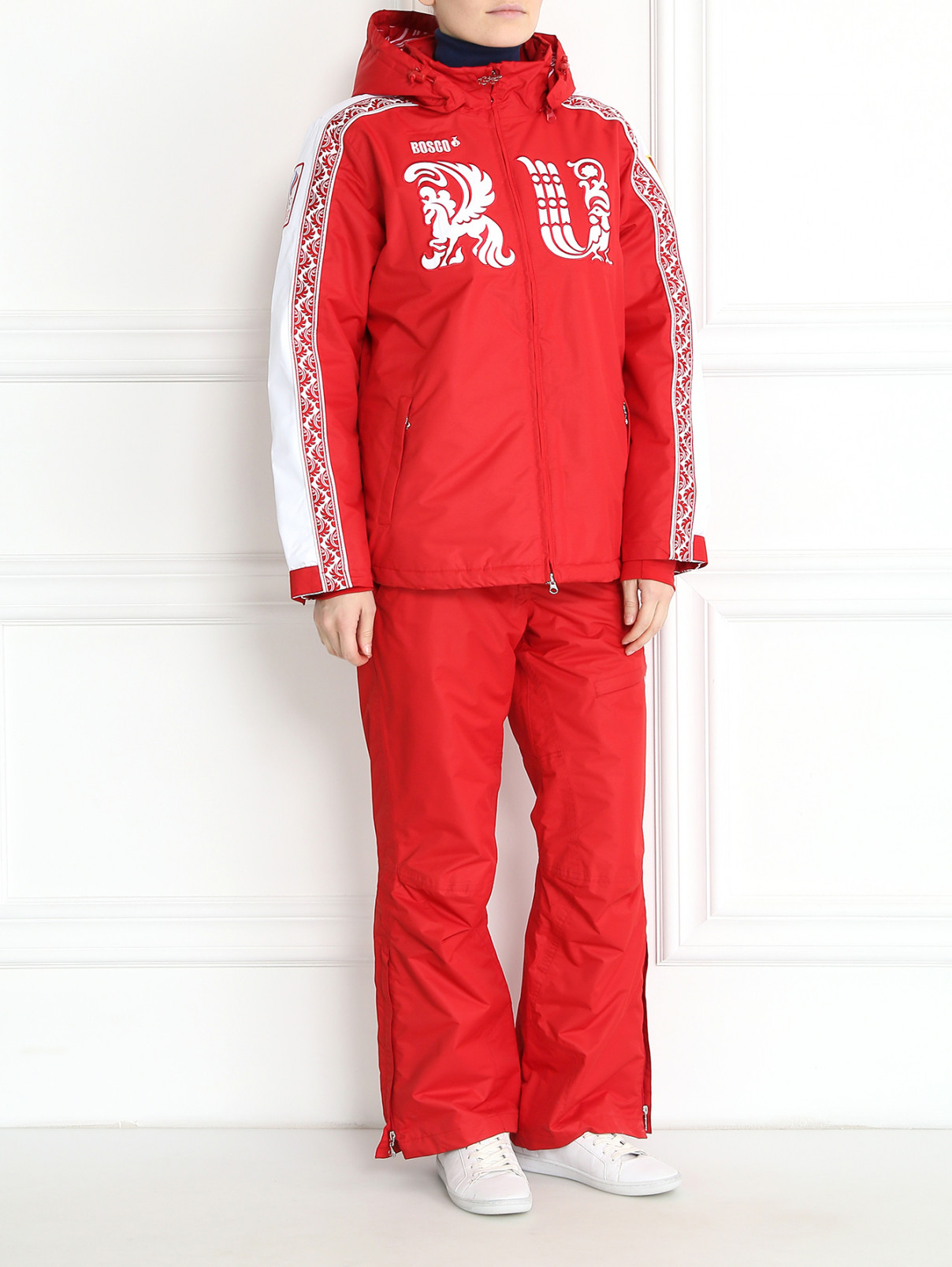 Куртка на молнии с узором BOSCO  –  Модель Общий вид  – Цвет:  Красный