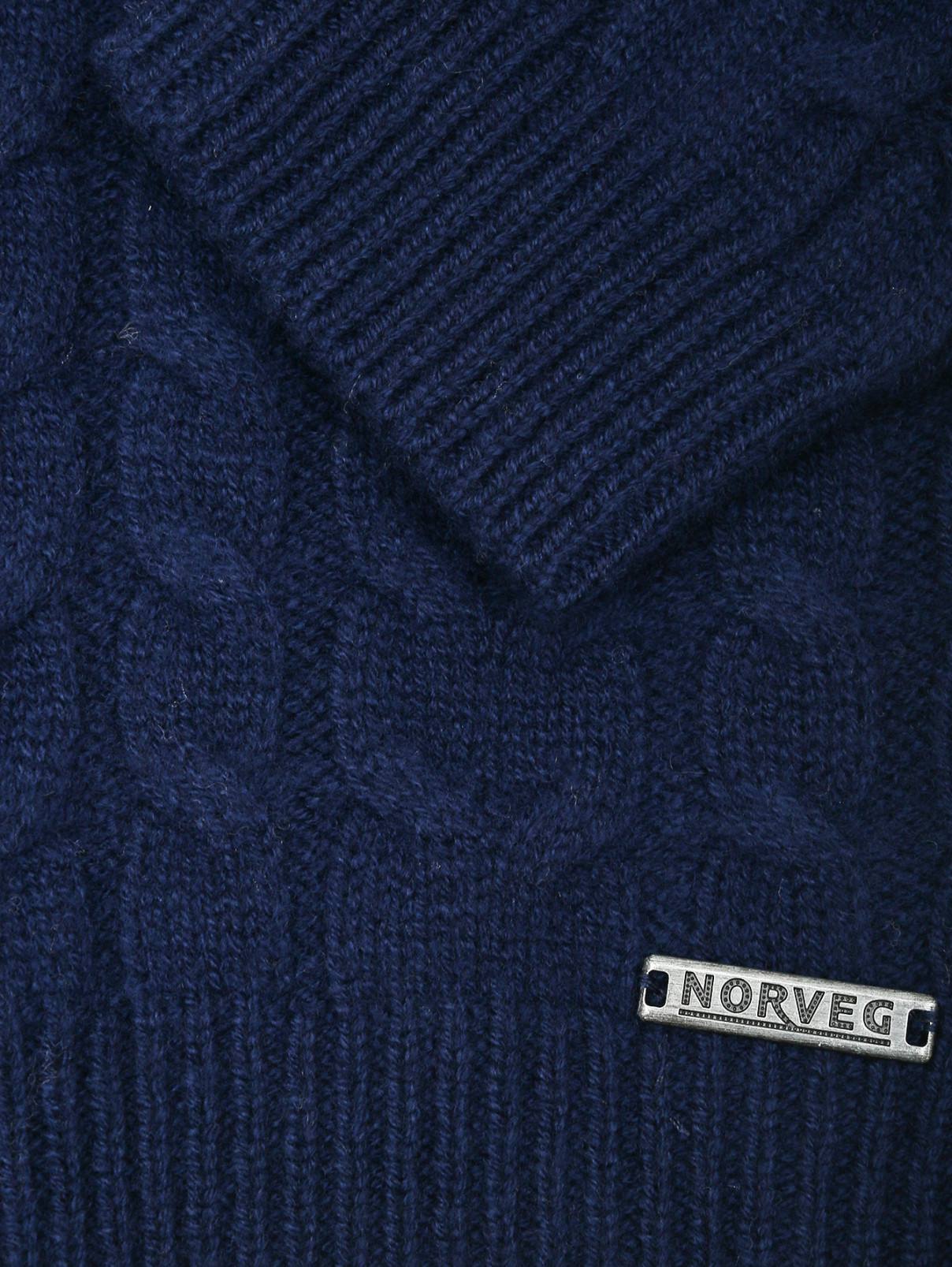 Кардиган из шерсти на молнии Norveg  –  Деталь1  – Цвет:  Синий
