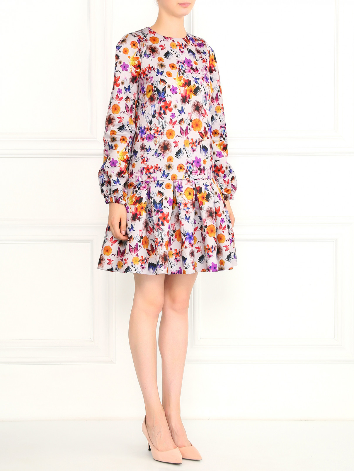 Платье-мини с цветочным узором Kira Plastinina  –  Модель Общий вид  – Цвет:  Узор