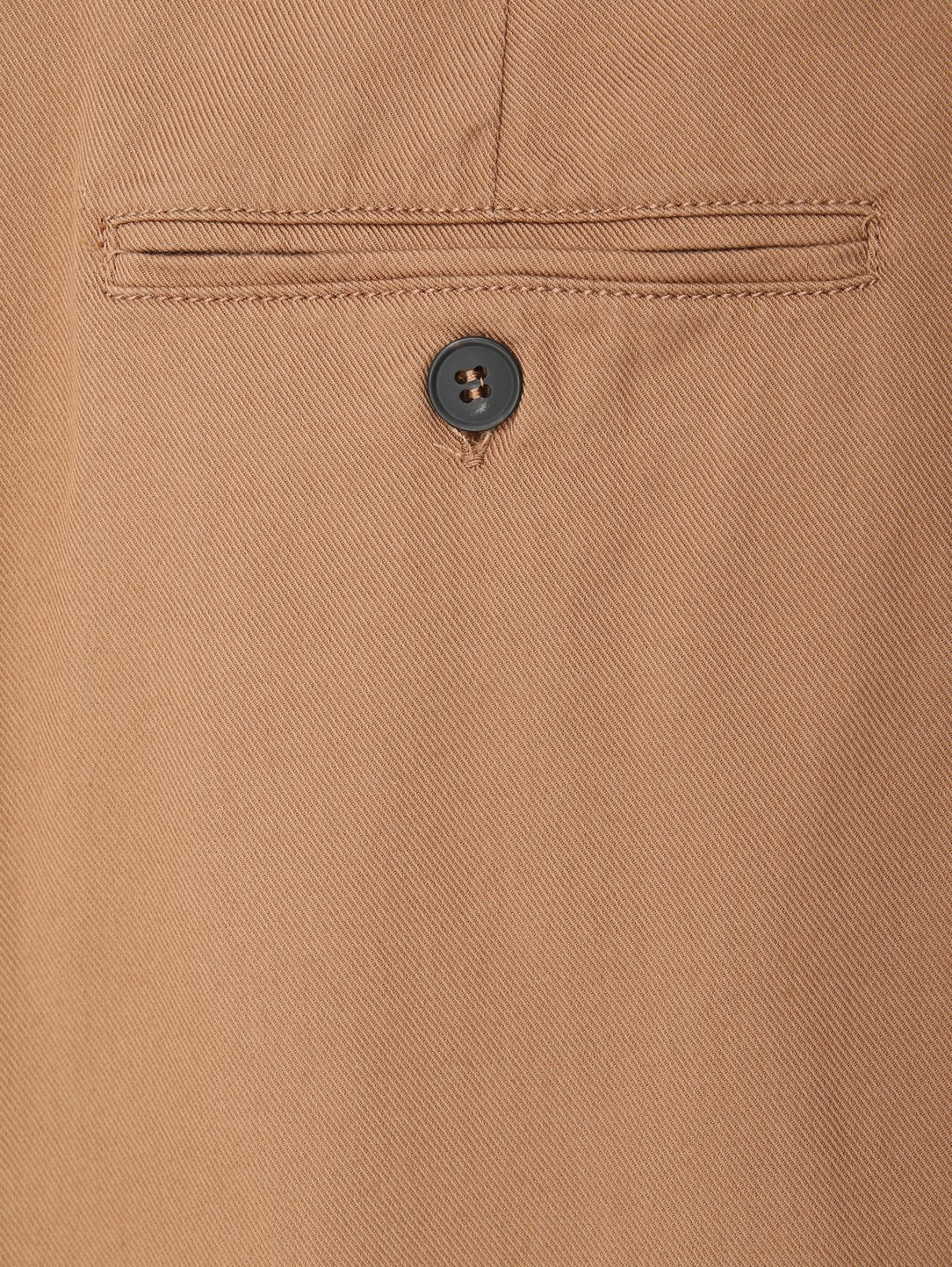 Брюки из хлопка с карманами Weekend Max Mara  –  Деталь  – Цвет:  Коричневый