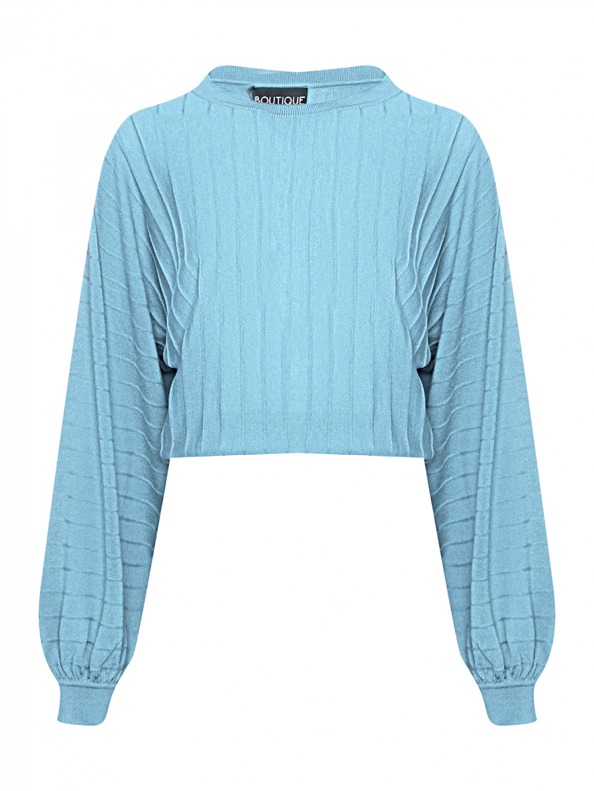 Джемпер из шерсти свободного кроя Moschino Boutique  –  Общий вид  – Цвет:  Синий