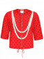 Блуза из шелка с узором на молнии с капюшоном Moschino Couture  –  Общий вид