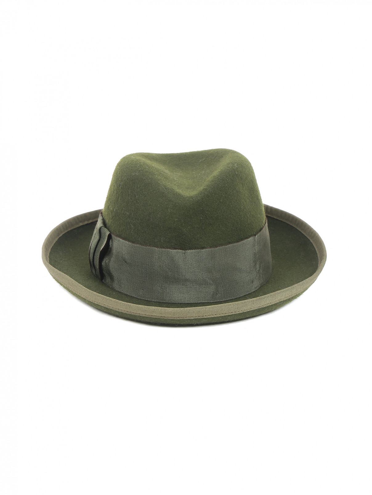 Шляпа из шерстяного фетра с широкими полями Marni  –  Общий вид  – Цвет:  Зеленый