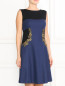 Платье-футляр из шерсти декорированное бисером на талии Alberta Ferretti  –  Модель Верх-Низ