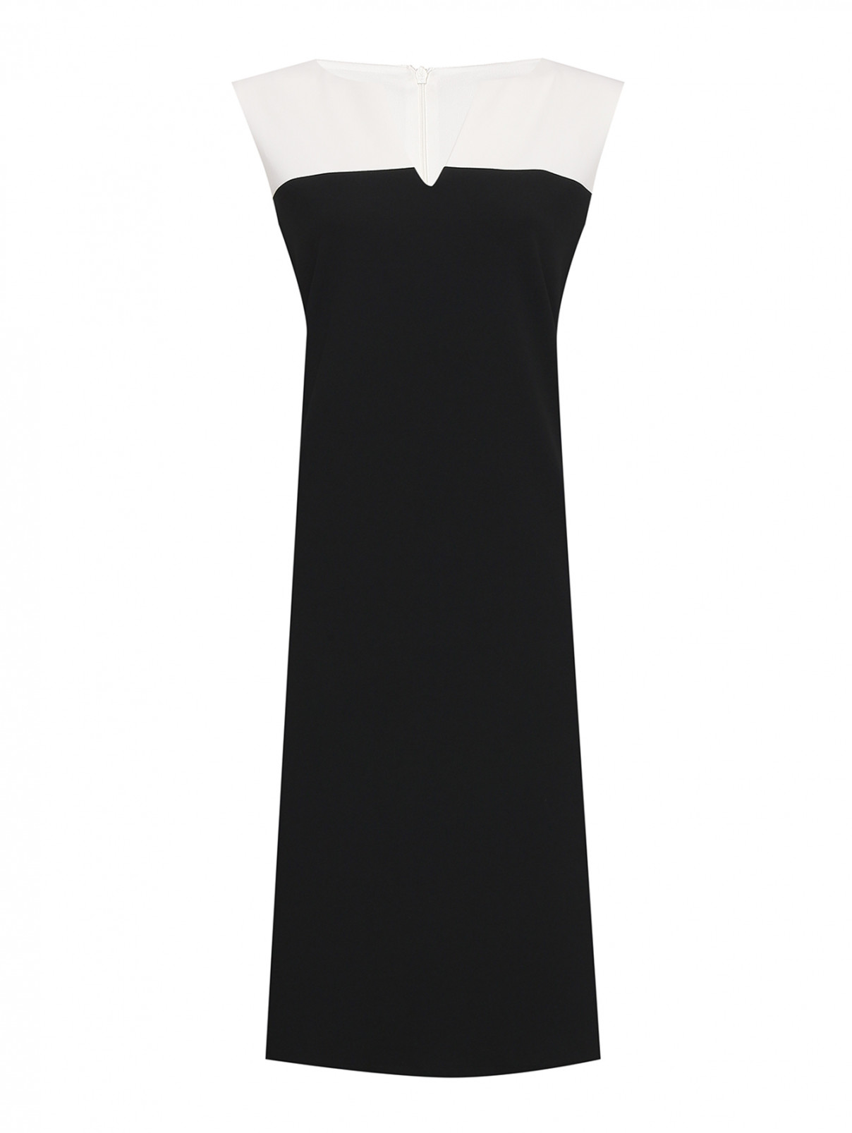 Платье-миди с V-образным вырезом Persona by Marina Rinaldi  –  Общий вид  – Цвет:  Черный