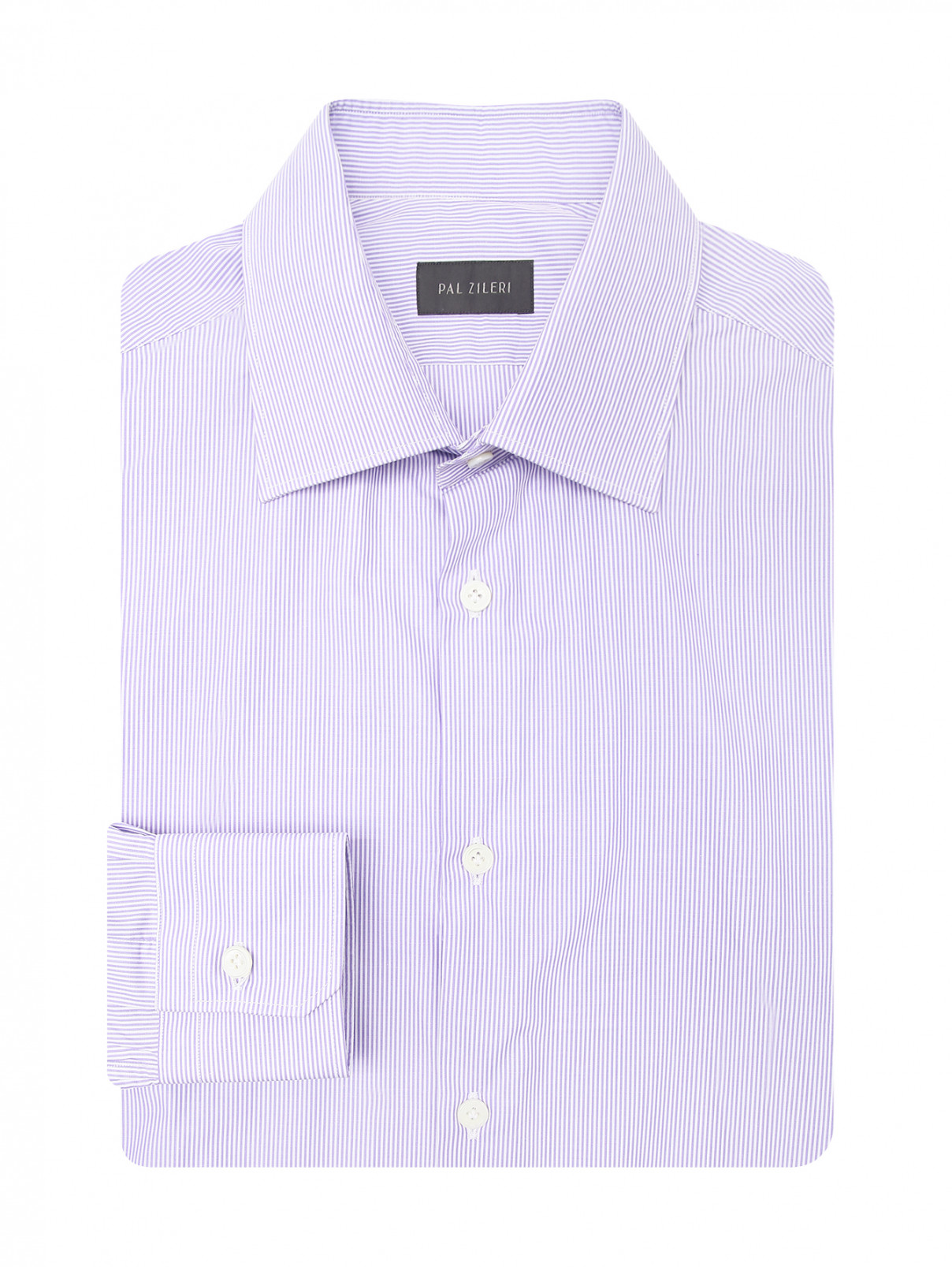 Рубашка из хлопка с узором Pal Zileri  –  Общий вид  – Цвет:  Фиолетовый
