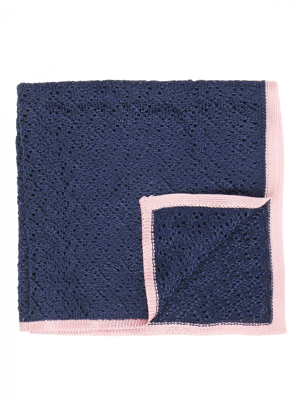 Платок из шелка ажурной вязки LARDINI  –  Общий вид  – Цвет:  Синий