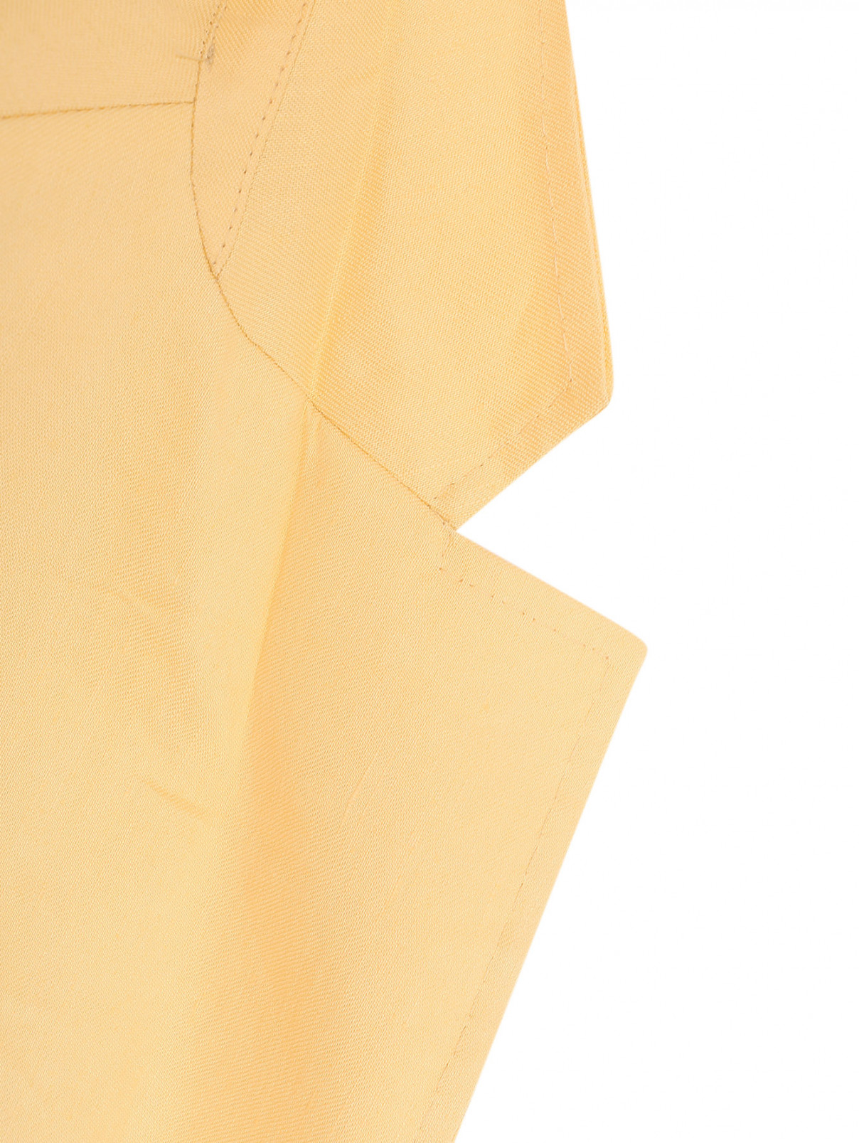 Однобортный жакет прямого кроя из льна LARDINI  –  Деталь1  – Цвет:  Желтый