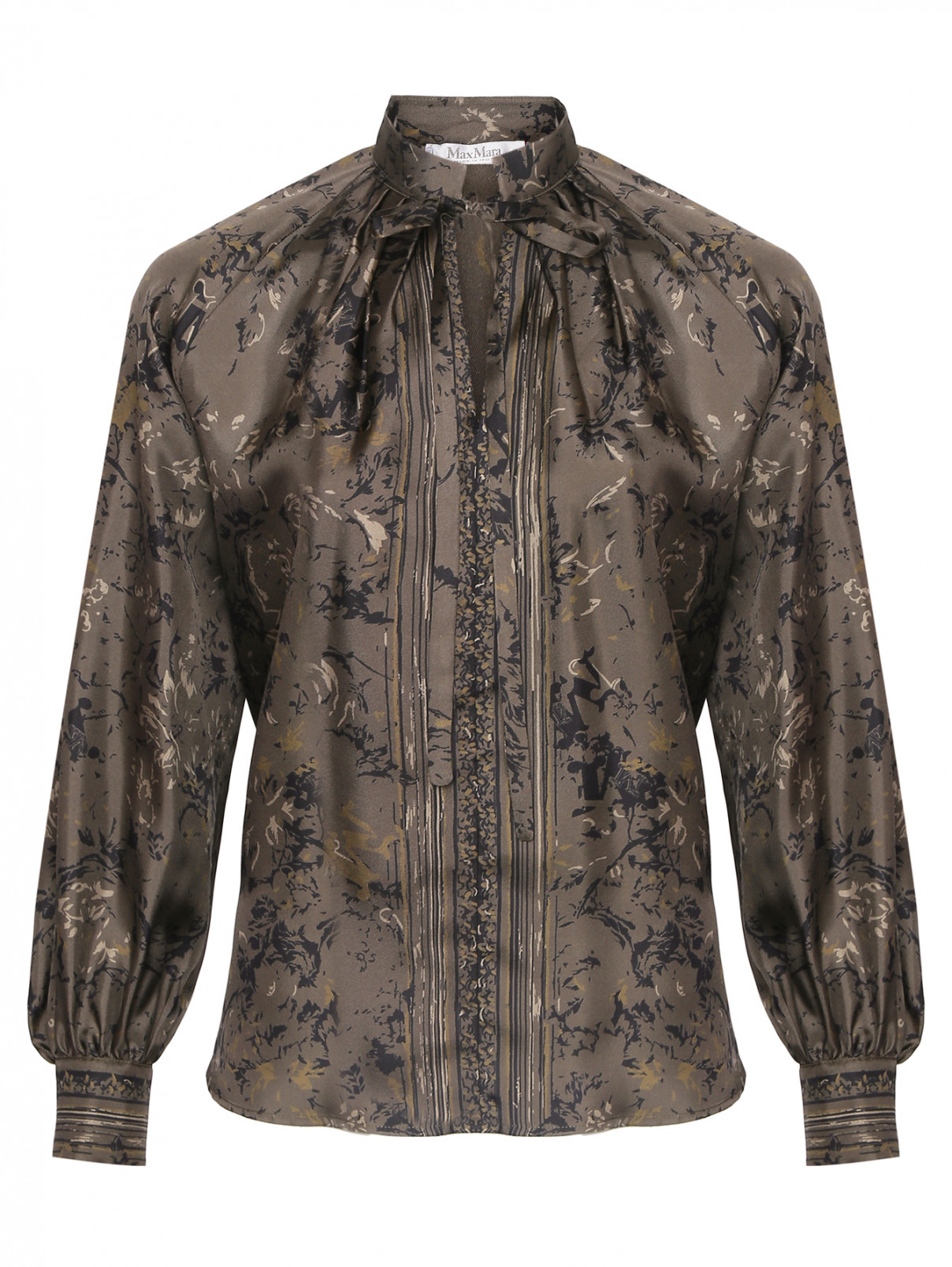 Свободная блуза из шелка Max Mara  –  Общий вид  – Цвет:  Зеленый