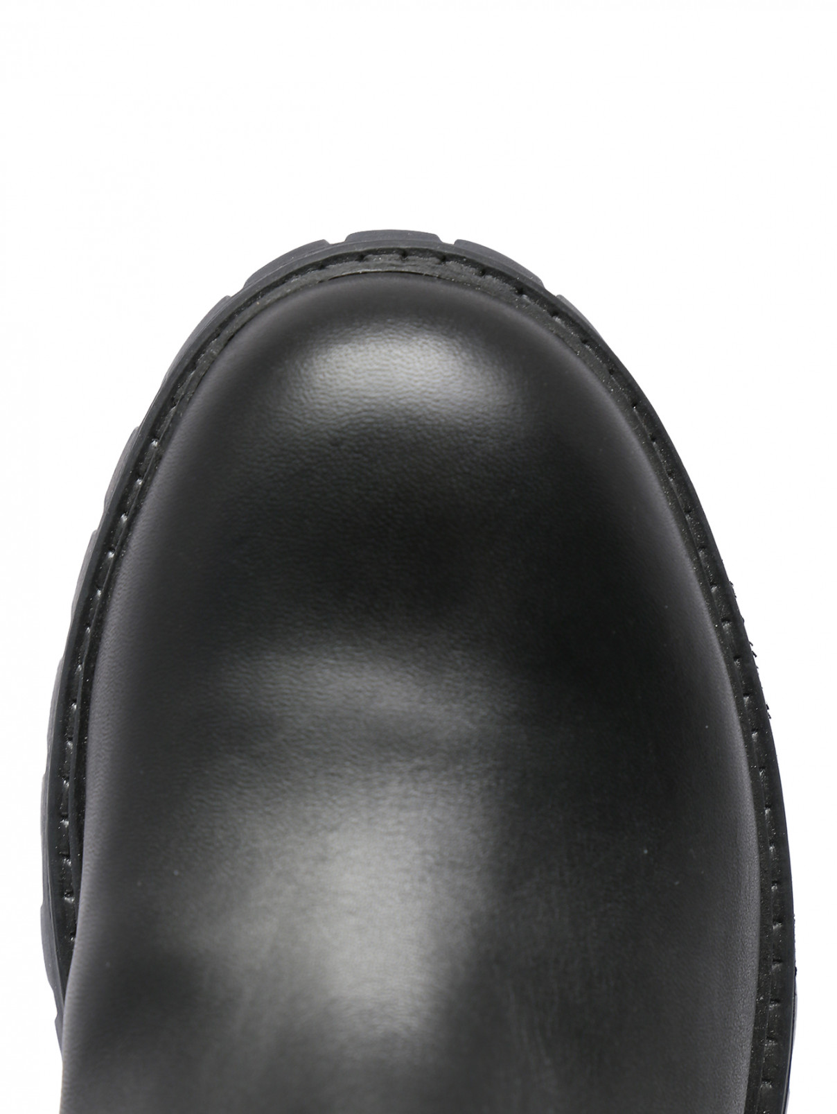 Ботинки из кожи с декоративным узлом TWINSET  –  Обтравка3  – Цвет:  Черный