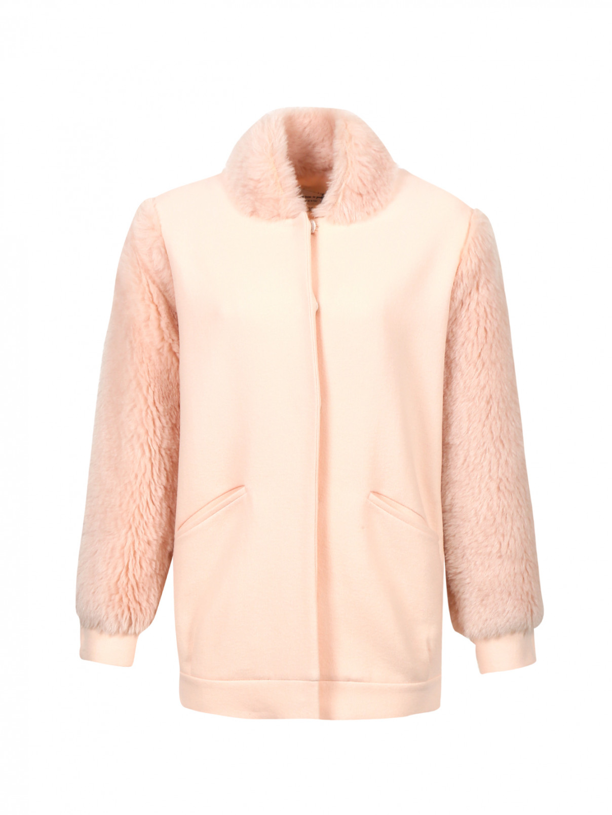Куртка из смешанной шерсти Au Jour Le Jour  –  Общий вид  – Цвет:  Розовый