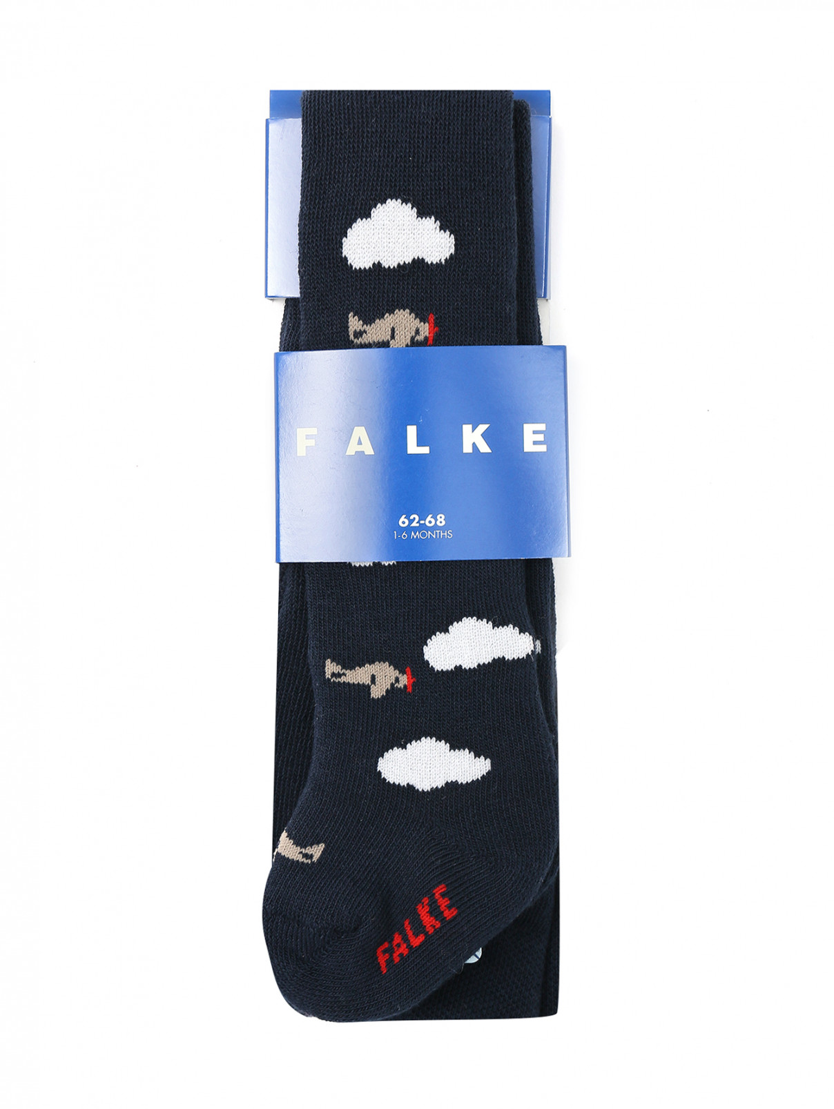 Хлопковые колготки с узором Falke  –  Общий вид  – Цвет:  Синий