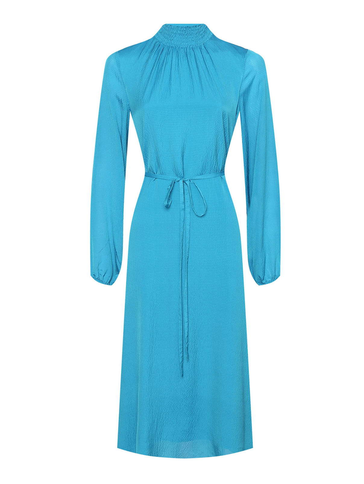 Платье из вискозы и шелка свободного кроя Essentiel Antwerp  –  Общий вид  – Цвет:  Синий