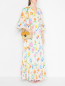 Платье из хлопка с цветочным узором Moschino Boutique  –  МодельОбщийВид