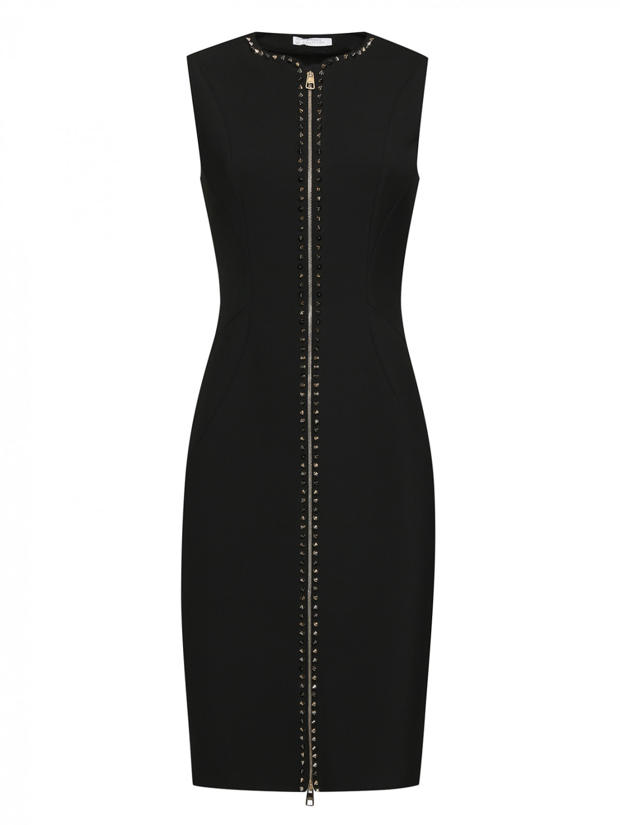 Платье-футляр на молнии Versace Collection  –  Общий вид  – Цвет:  Черный