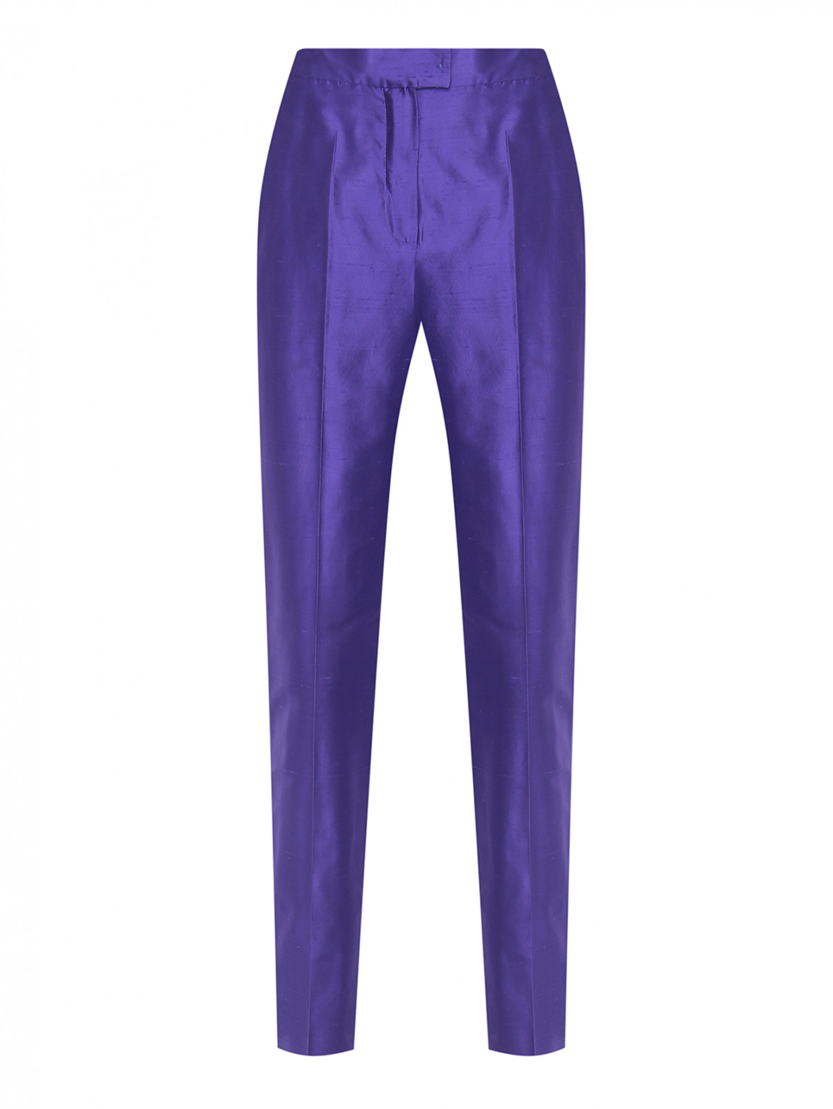 Шелковые брюки прямого кроя Max Mara  –  Общий вид  – Цвет:  Фиолетовый