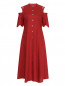 Платье из льна с короткими рукавами и боковыми карманами Persona by Marina Rinaldi  –  Общий вид
