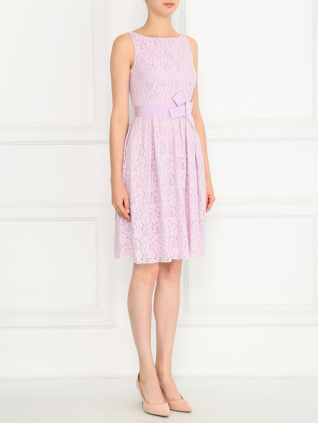 Платье-футляр из кружева Paule Ka  –  Модель Общий вид  – Цвет:  Фиолетовый