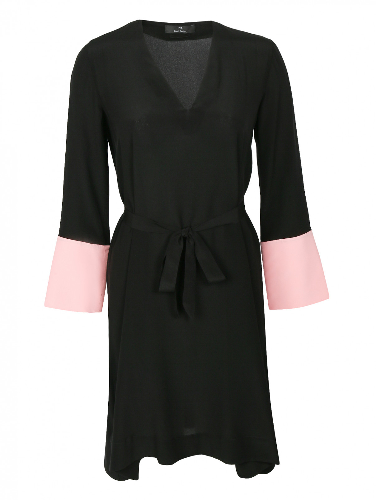 Платье-мини из шелка свободного кроя Paul Smith  –  Общий вид  – Цвет:  Черный