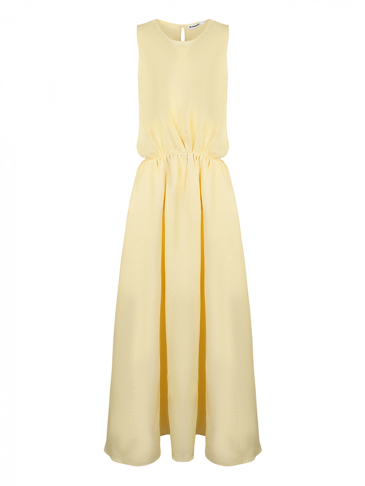 Платье-макси, со сборкой , из вискозы Jil Sander  –  Общий вид  – Цвет:  Желтый