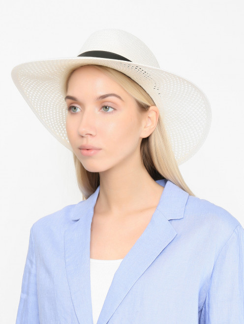 Плетеная шляпа с контрастной отделкой  Max Mara - МодельОбщийВид