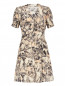 Платье-мини из шелка с узором на пуговицах Paul&Joe  –  Общий вид