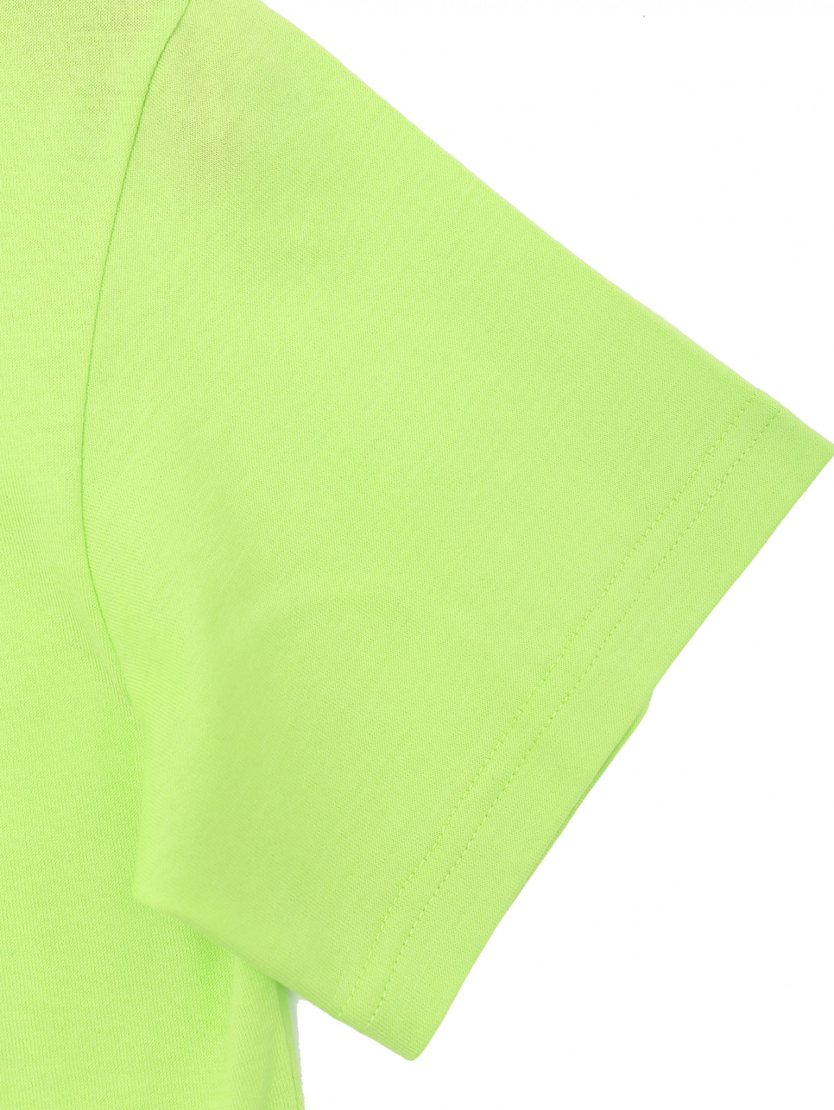 Футболка с объемным логотипом Dolce & Gabbana  –  Деталь1  – Цвет:  Зеленый