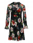 Платье из смешанного шелка с цветочным узором Luisa Spagnoli  –  Общий вид