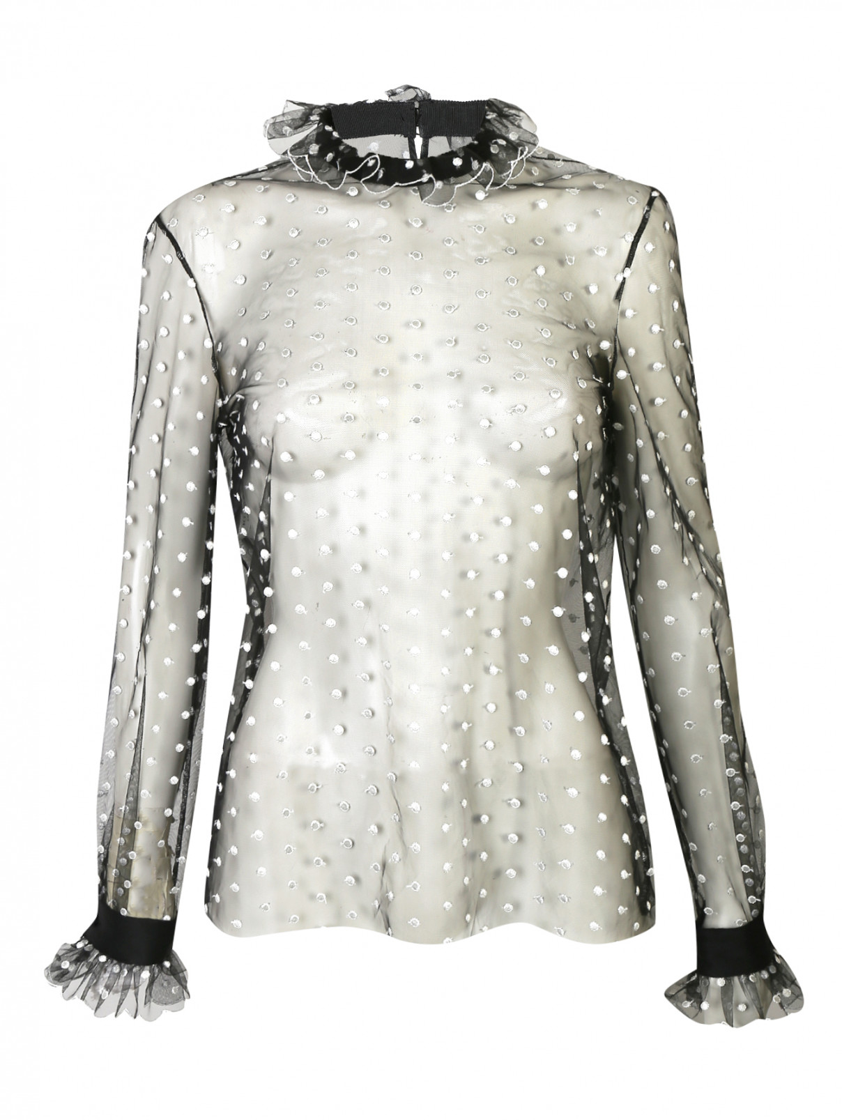 Прозрачная блуза с вышивкой Philosophy di Lorenzo Serafini  –  Общий вид  – Цвет:  Узор