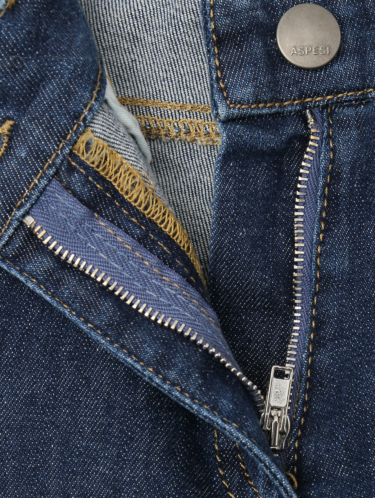 Широкие однотонные джинсы Aspesi  –  Деталь  – Цвет:  Синий
