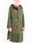 Пальто из шерсти с боковыми карманами декорированное вышивкой Alberta Ferretti  –  Модель Верх-Низ