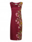 Платье из шелка с аппликацией и узором с рукавами в комплекте Marina Rinaldi  –  Общий вид