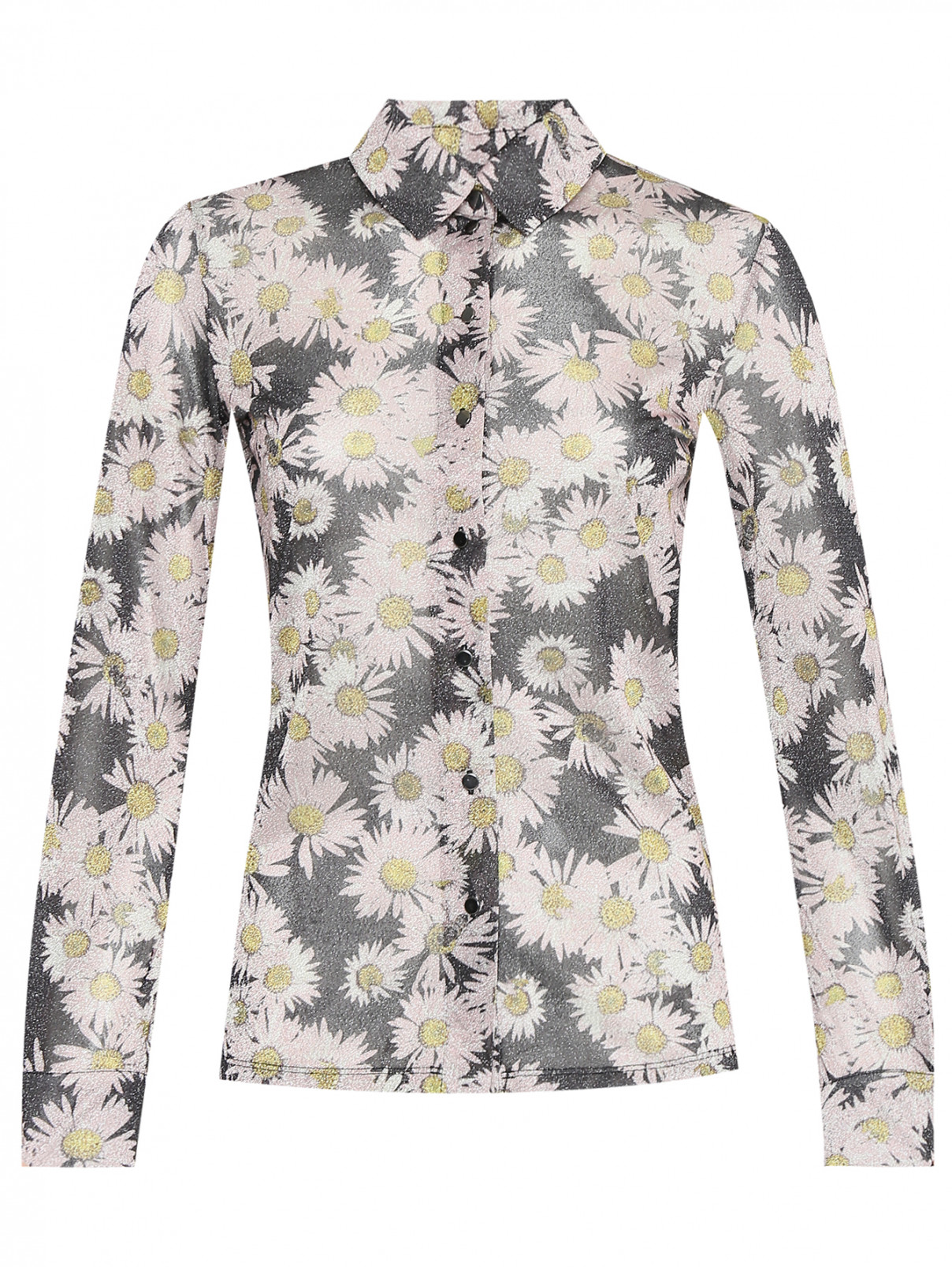 Блуза с цветочным узором Max&Co  –  Общий вид  – Цвет:  Розовый
