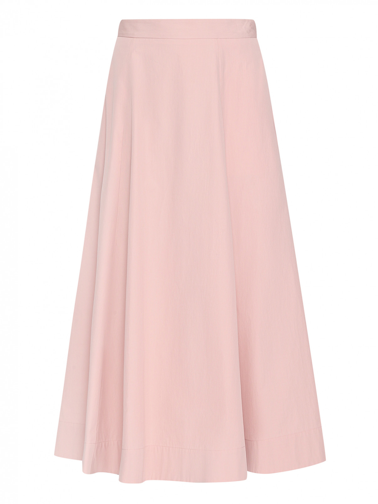 Юбка-миди из хлопка с карманами Lorena Antoniazzi  –  Общий вид  – Цвет:  Розовый