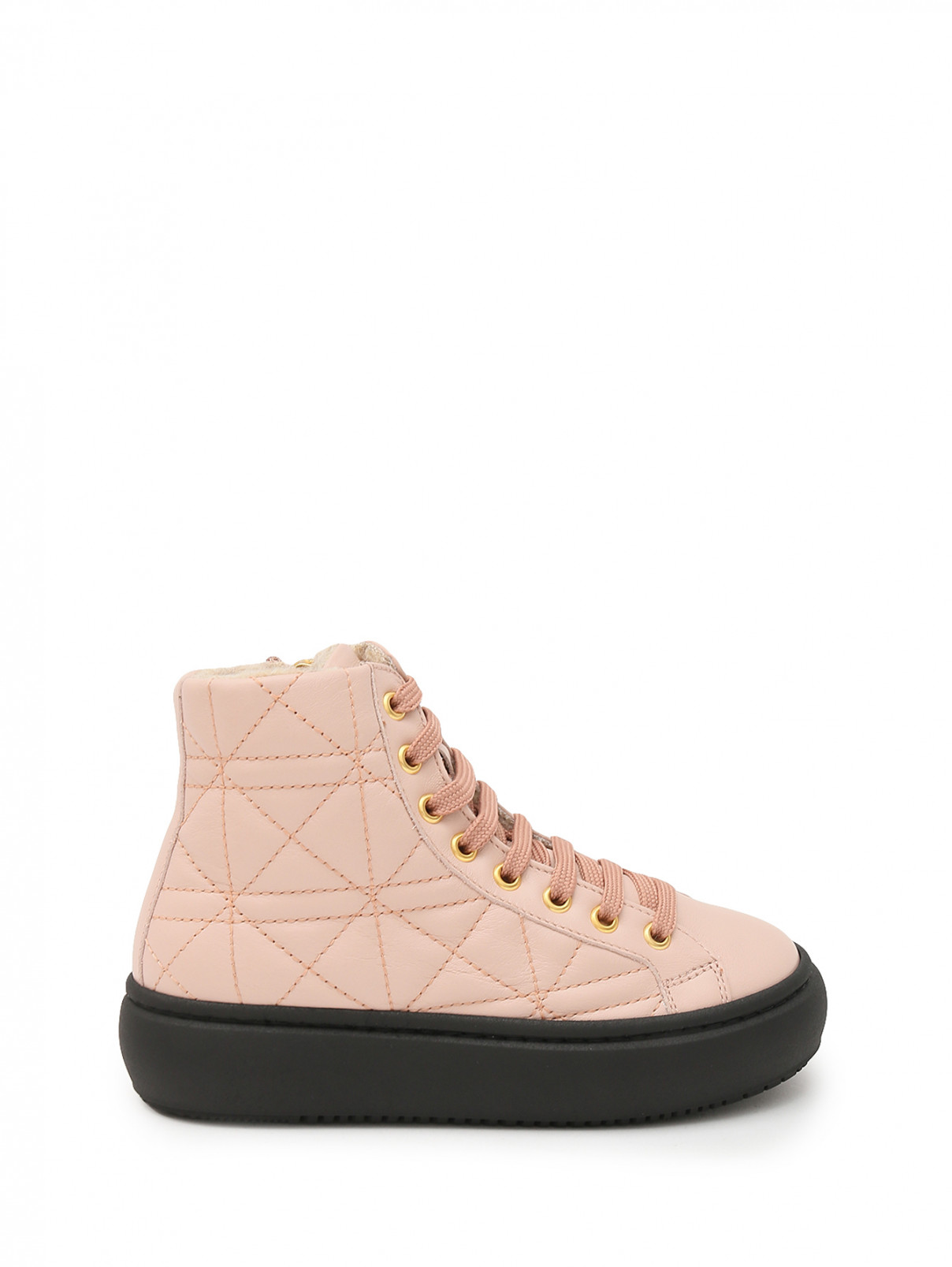 Ботинки из кожи на шнуровке Missouri  –  Обтравка1  – Цвет:  Розовый