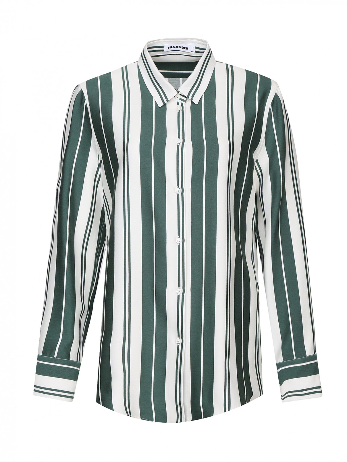 Блуза на пуговицах с узором "полоска" Jil Sander  –  Общий вид  – Цвет:  Узор
