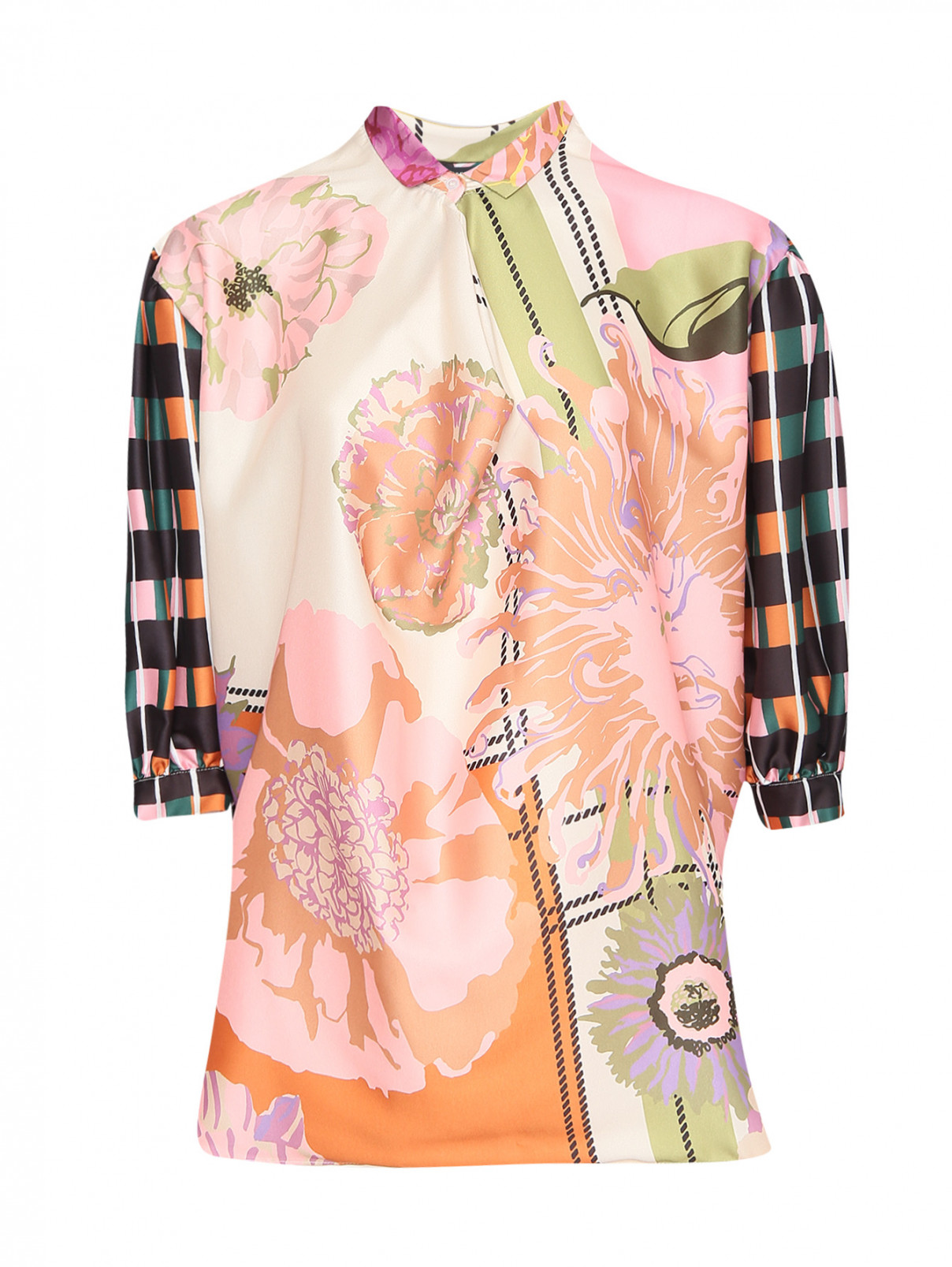 Блуза свободного кроя с узором Weekend Max Mara  –  Общий вид  – Цвет:  Узор