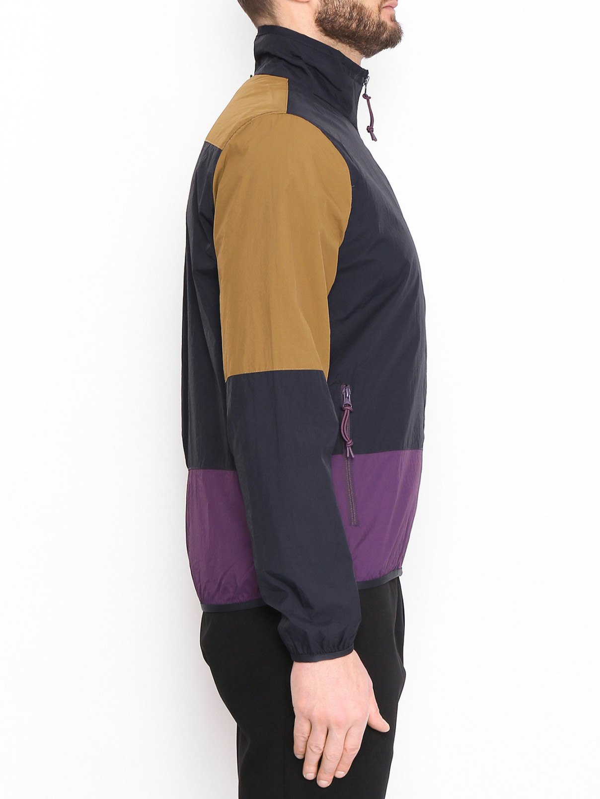 Куртка из нейлона на молнии с карманами Paul Smith  –  МодельВерхНиз2  – Цвет:  Синий