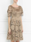 Платье с узором и короткими рукавами Alberta Ferretti  –  Модель Верх-Низ