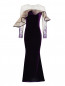 Платье бархатное с вышивкой бисером и пайетками Yanina  –  Общий вид