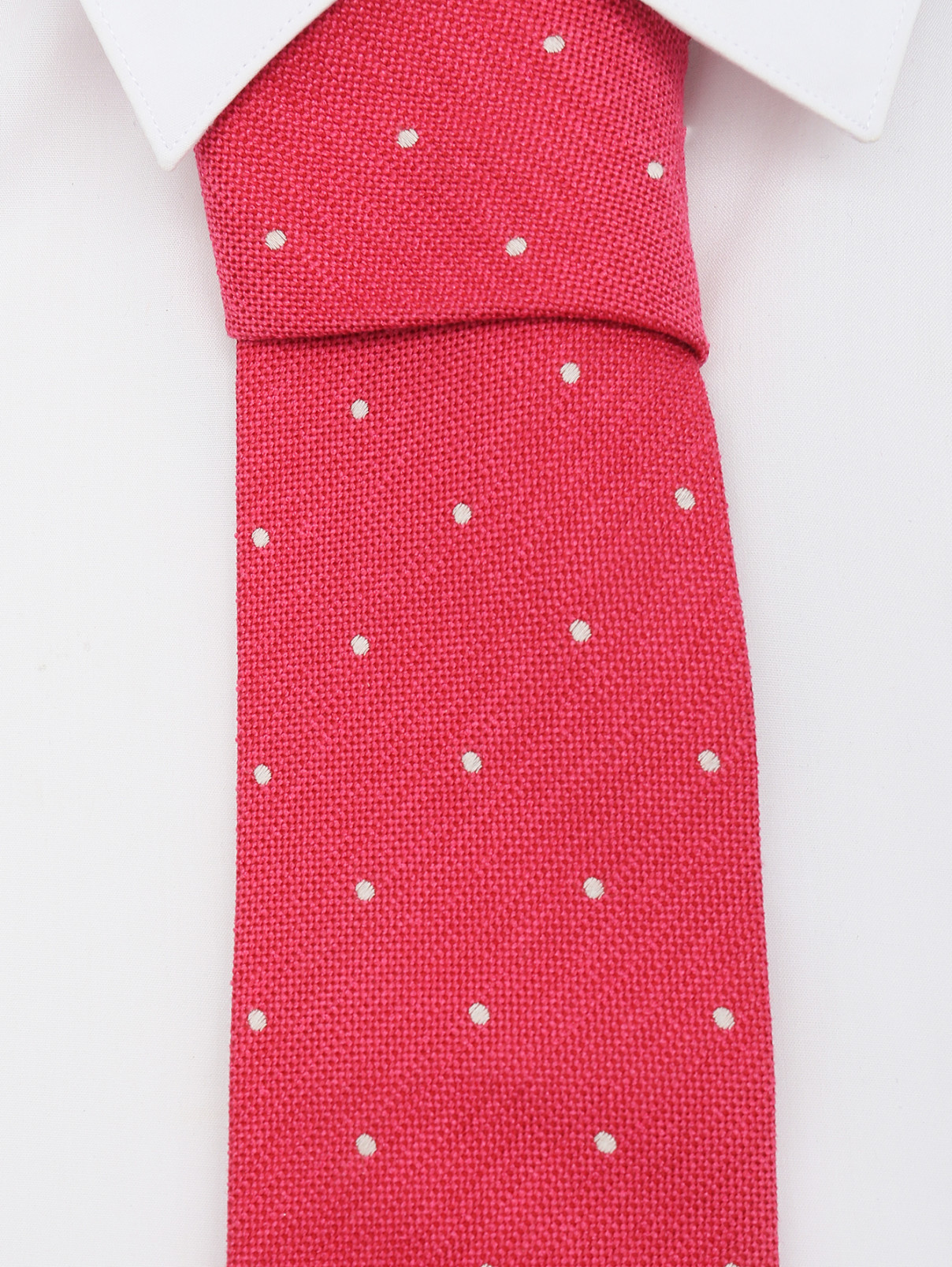 Галстук из шелка с узором Eton  –  МодельОбщийВид  – Цвет:  Розовый